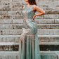 Trumpet/Mermaid Tulle Sleeveless Sequin Jewel Floor-Length Dresses DEP0004425