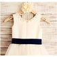 A-line/Princess Scoop Sleeveless Bowknot Tea-Length Tulle Flower Girl Dresses DEP0007624