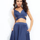 A-line/Princess Straps Sleeveless Long Satin Chiffon Two Piece Dresses DEP0002457