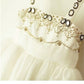 A-line/Princess Spaghetti Straps Sleeveless Beading Tea-Length Tulle Flower Girl Dresses DEP0007723