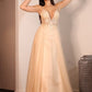 A-Line/Princess Lace Applique V-neck Sleeveless Sweep/Brush Train Wedding Dresses DEP0006491