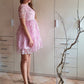 A-Line/Princess Short Sleeves Organza Sheer Neck Applique Short/Mini Homecoming Dresses DEP0004782