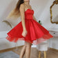 A-Line/Princess Satin Sleeveless Ruffles Sweetheart Short/Mini Homecoming Dresses DEP0004650
