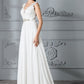 A-Line/Princess Sleeveless V-neck Sweep/Brush Train Chiffon Wedding Dresses DEP0006487