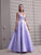 A-Line/Princess Satin Ruffles V-neck Sleeveless Floor-Length Dresses DEP0004628