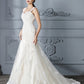Trumpet/Mermaid Sweetheart Sleeveless Lace Court Train Wedding Dresses DEP0006495