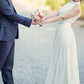 A-Line/Princess Halter Sleeveless Ruffles Tulle Floor-Length Wedding Dresses DEP0006817