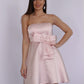 A-Line/Princess Satin Bowknot Strapless Sleeveless Short/Mini Dresses DEP0004849