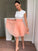 A-Line/Princess Jewel Sleeveless Lace Short/Mini Chiffon Homecoming Dresses DEP0004412