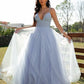 A-Line/Princess Ruffles V-neck Sleeveless Floor-Length Dresses DEP0001573