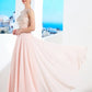 A-Line/Princess Scoop Sleeveless Chiffon Crystal Floor-length Dresses DEP0002536