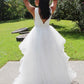 Ball Gown Organza Ruffles V-neck Sleeveless Floor-Length Wedding Dresses DEP0006656