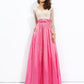 A-line/Princess V-neck Lace Long Sleeves Long Taffeta Dresses DEP0002868