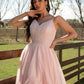 A-Line/Princess Ruched V-neck Sleeveless Floor-Length Dresses DEP0001516