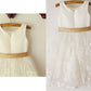 A-line/Princess Scoop Sleeveless Bowknot Tea-Length Lace Flower Girl Dresses DEP0007682