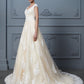 Ball Gown Sweetheart Beading Sleeveless Court Train Lace Wedding Dresses DEP0006663