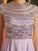 A-Line/Princess Scoop Short Sleeves Floor-Length Beading Chiffon Dresses DEP0003980