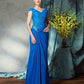 Sheath/Column V-neck Lace Short Sleeves Long Chiffon Mother of the Bride Dresses DEP0007326