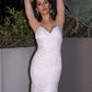 Sheath/Column Lace Ruffles V-neck Sleeveless Sweep/Brush Train Wedding Dresses DEP0006058