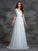 A-line/Princess V-neck Beading Sleeveless Long Chiffon Dresses DEP0002317