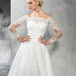 Ball Gown Off-the-Shoulder Lace Long Sleeves Long Net Wedding Dresses DEP0006225
