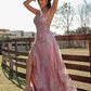 A-Line/Princess Lace Ruffles V-neck Sleeveless Floor-Length Dresses DEP0001570