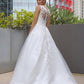A-Line/Princess Sleeveless Tulle Lace Scoop Sweep/Brush Train Wedding Dresses DEP0006006