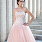 Ball Gown Strapless Beading Sleeveless Long Satin Wedding Dresses DEP0006554