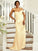 Sheath/Column Elastic Woven Satin Ruched One-Shoulder Sleeveless Sweep/Brush Train Bridesmaid Dresses DEP0004986