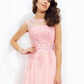 A-line/Princess Scoop Applique Sleeveless Long Chiffon Dresses DEP0002795