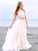 A-Line/Princess High Neck Tulle Beading Sleeveless Floor-Length Two Piece Dresses DEP0004652