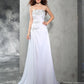 Sheath/Column Strapless Beading Sleeveless Long Chiffon Wedding Dresses DEP0006876