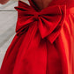 A-Line/Princess Satin Square Bowknot Sleeveless Tea-Length Homecoming Dresses DEP0004392