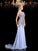 Sheath/Column Straps Rhinestone Sleeveless Long Chiffon Dresses DEP0004296