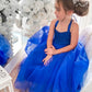 A-Line/Princess Tulle Ruffles Halter Sleeveless Tea-Length Flower Girl Dresses DEP0007464