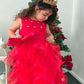 A-Line/Princess Organza Ruffles Scoop Sleeveless Tea-Length Flower Girl Dresses DEP0007471
