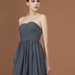 A-Line/Princess Asymmetrical Sleeveless Ruched Sweetheart Floor-Length Chiffon Bridesmaid Dresses DEP0005820