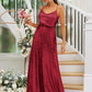 A-Line/Princess Sequins Ruched Straps Sleeveless Floor-Length Bridesmaid Dresses DEP0004943