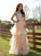 A-Line/Princess Tulle Beading Scoop Sleeveless Floor-Length Two Piece Dresses DEP0001419