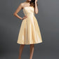 A-Line/Princess Strapless Sleeveless Short Taffeta Bridesmaid Dresses DEP0005359