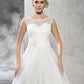 Ball Gown Sheer Neck Sash/Ribbon/Belt Sleeveless Long Net Wedding Dresses DEP0006639