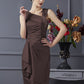 Sheath/Column Sleeveless Applique Short Taffeta Bridesmaid Dresses DEP0005248