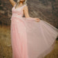 A-Line/Princess Tulle Sleeveless Sweetheart Applique Floor-Length Dresses DEP0004788