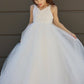 A-Line/Princess Tulle Bowknot Sweetheart Sleeveless Floor-Length Flower Girl Dresses DEP0007458