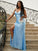 Sheath/Column Sequins Ruched V-neck Sleeveless Floor-Length Dresses DEP0001644