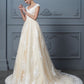 Ball Gown Sweetheart Beading Sleeveless Court Train Lace Wedding Dresses DEP0006663