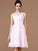 A-Line/Princess Sweetheart Sleeveless Lace Short/Mini Chiffon Bridesmaid Dresses DEP0005413