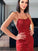 Trumpet/Mermaid Sequin Halter Organza Sleeveless Floor-Length Dresses DEP0001566