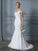 Trumpet/Mermaid Off-the-Shoulder Sleeveless Lace Sweep/Brush Train Tulle Wedding Dresses DEP0006423
