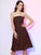 A-Line/Princess Strapless Sleeveless Pleats Short Chiffon Bridesmaid Dresses DEP0005273